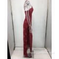 Long V-Neck Lady Lady Formal Malam Gaun Merah